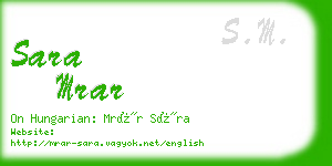 sara mrar business card